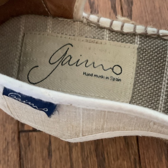 Gaimo Handmade Espadrilles Cream Textured Silk and Leather Sz 40 - Picture 5 of 12